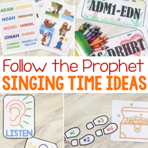 30 fun ways to teach Follow the Prophet singing time ideas for LDS Primary music leaders including printable, hands-on, and engaging ideas the kids will love! Use these 12 ideas with song helps to teach Follow the Prophet as part of your Old Testament Come Follow me song picks in Primary.