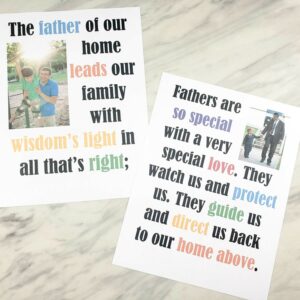 Fathers Flip Chart Primary Song for Father's Day
