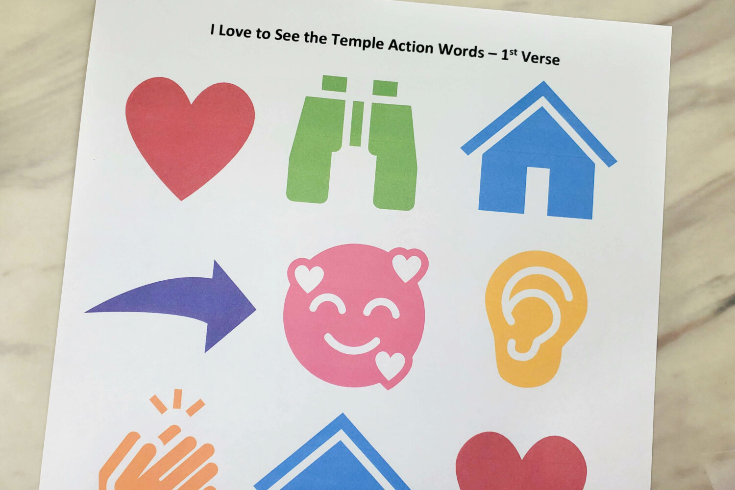 You will love this fun and simple I Love to See the Temple Action Words singing time activity! Come up with some simple actions to do while you sing this sweet primary song! 