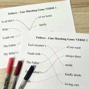 Fathers Line Matching Game Easy singing time ideas for Primary Music Leaders IMG 6610 1