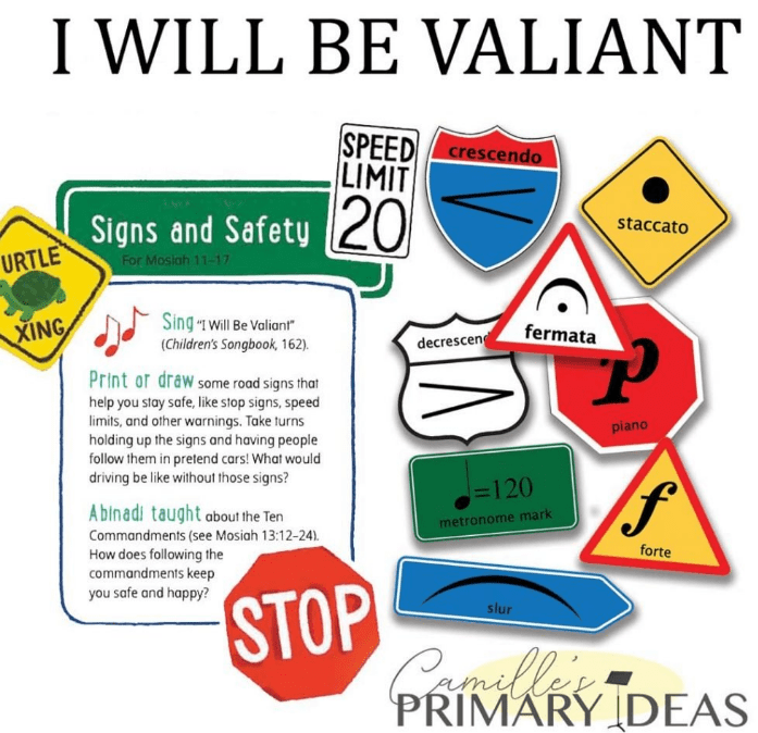 25 I Will Be Valiant Singing Time Ideas Easy ideas for Music Leaders i will be valiant safety signs