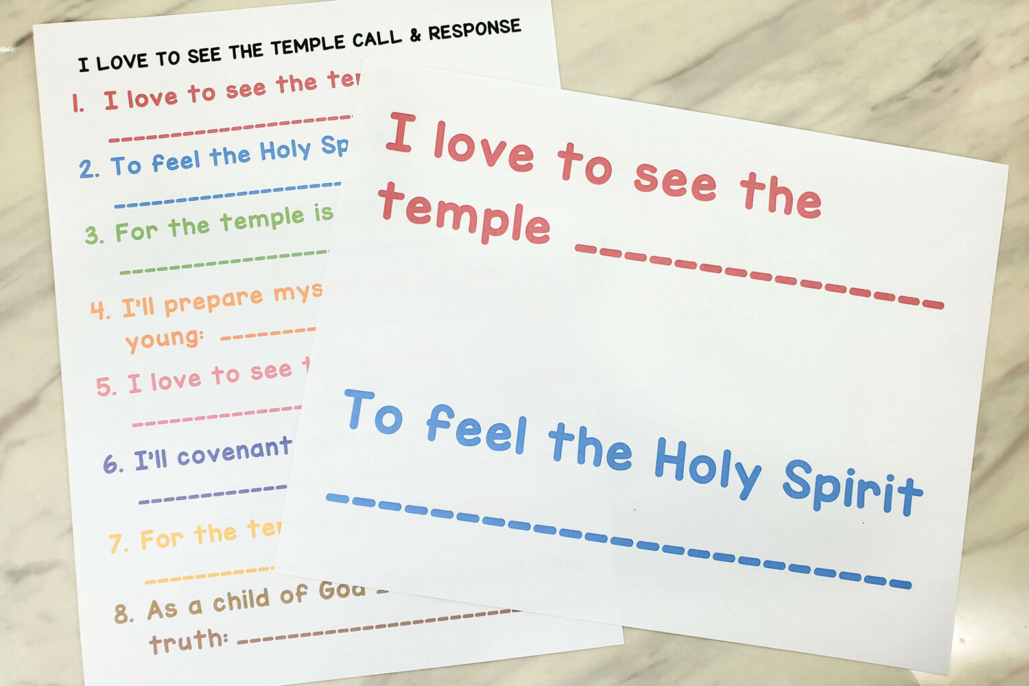 I Love to See the Temple Call and Response - a fun way to teach this LDS Primary Song in singing time! With printable song helps for Primary music leaders.