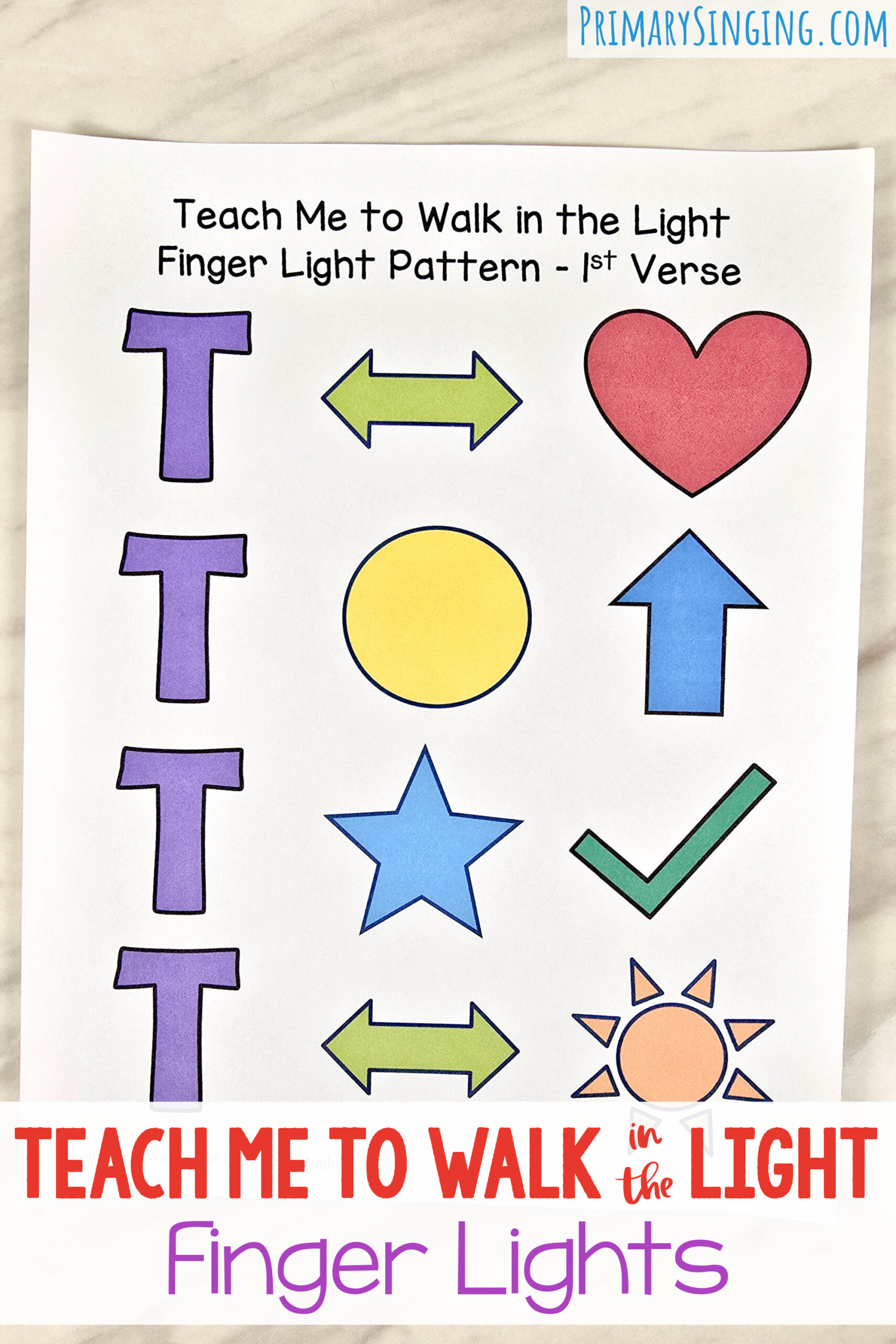 Teach Me to Walk in the Light Finger Lights singing time activity