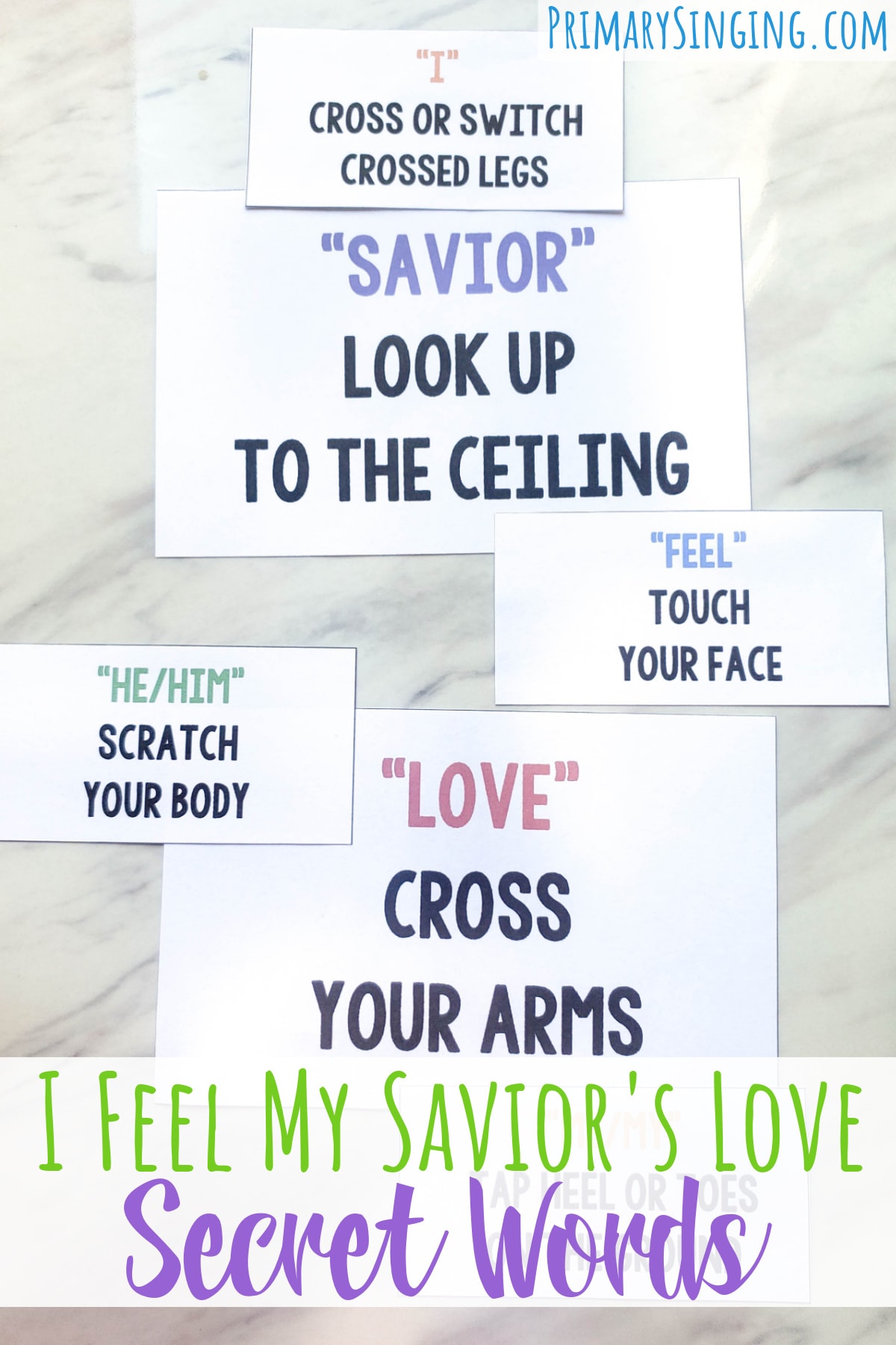 I Feel My Savior's Love Secret Words singing time idea for LDS Primary Music Leaders