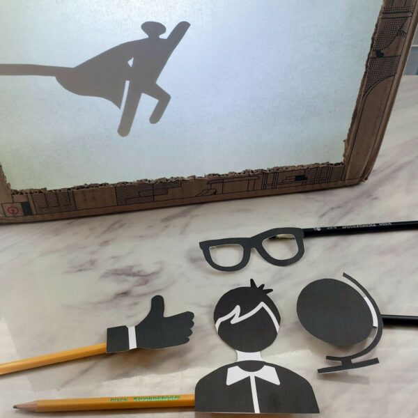 I See a Hero Shadow Puppets singing time idea for LDS Primary music leaders teaching this Father's Day song. Hands on DIY Printable shadow puppets activity!