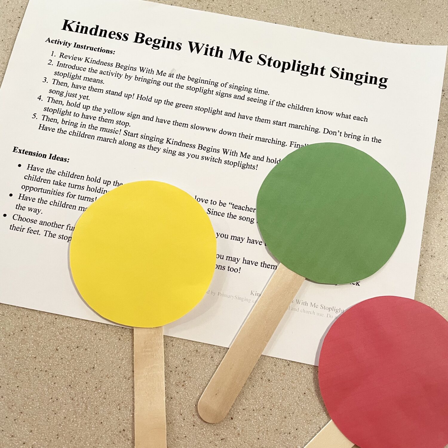 Kindness Begins With Me Stoplight Singing Easy ideas for Music Leaders IMG 7034
