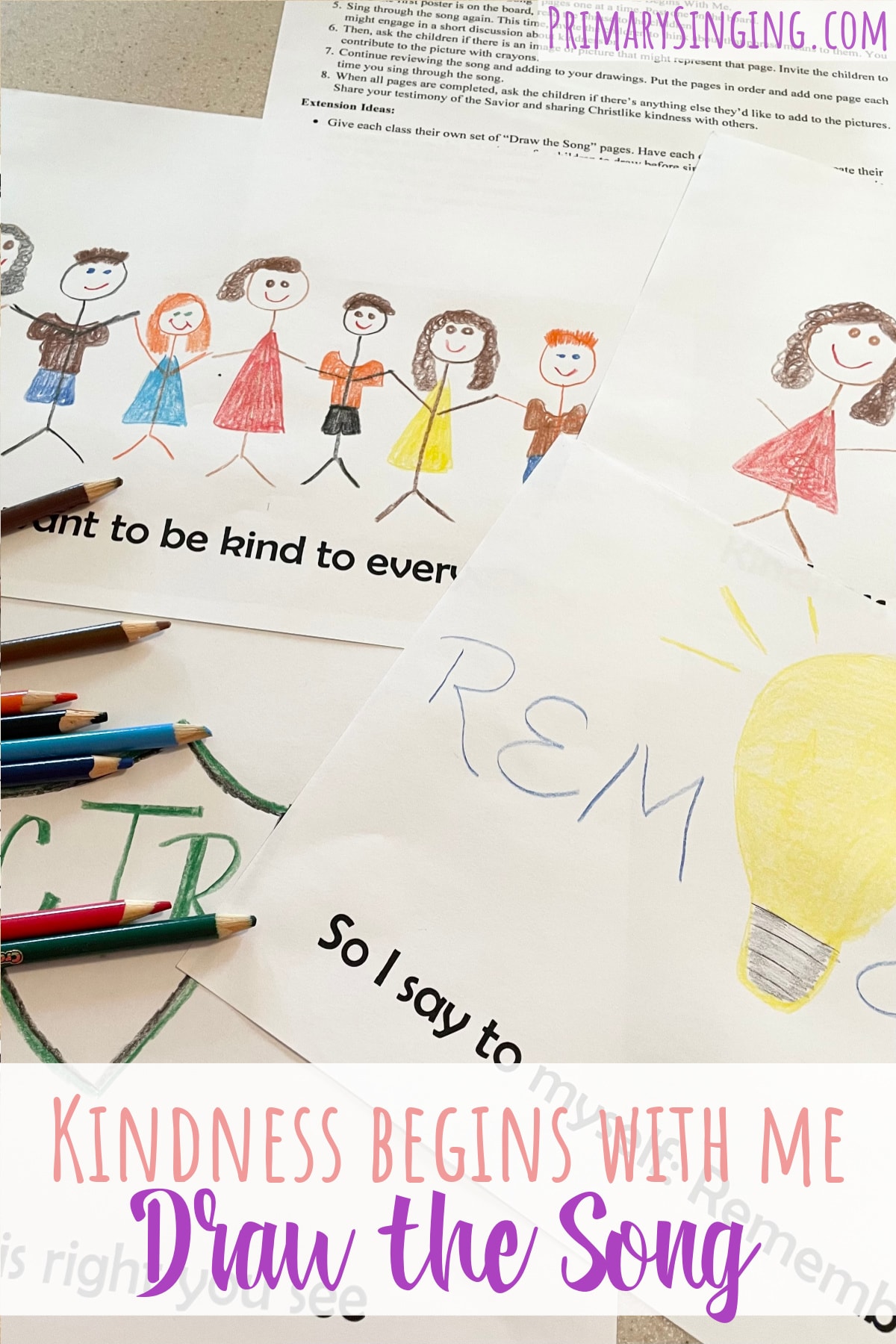 Kindness Begins With Me Draw the Song! Easy ideas for Music Leaders Kindness Begins With Me Draw the Song
