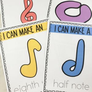 Printable Playdoh Mats Music Notes - Learn to identify and shape a variety of fun musical notes using playdoh! Fun singing time idea for music leaders!