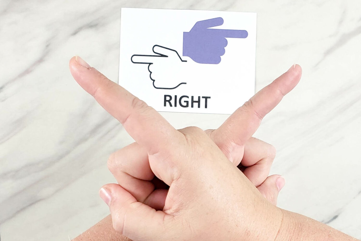 ASL Sign Language Right printable card