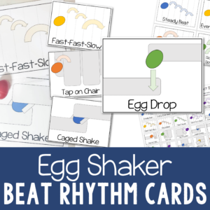 Egg Shakers beat rhythm cards printable song helps for Primary Singing time and music teachers in class helps