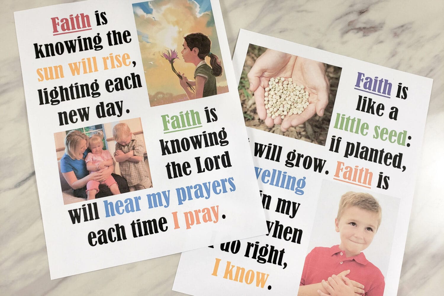 Faith Song Primary Flip Chart printable options with colorful, black and white, and a slideshow flipchart for LDS Primary Music Leaders singing time helps!