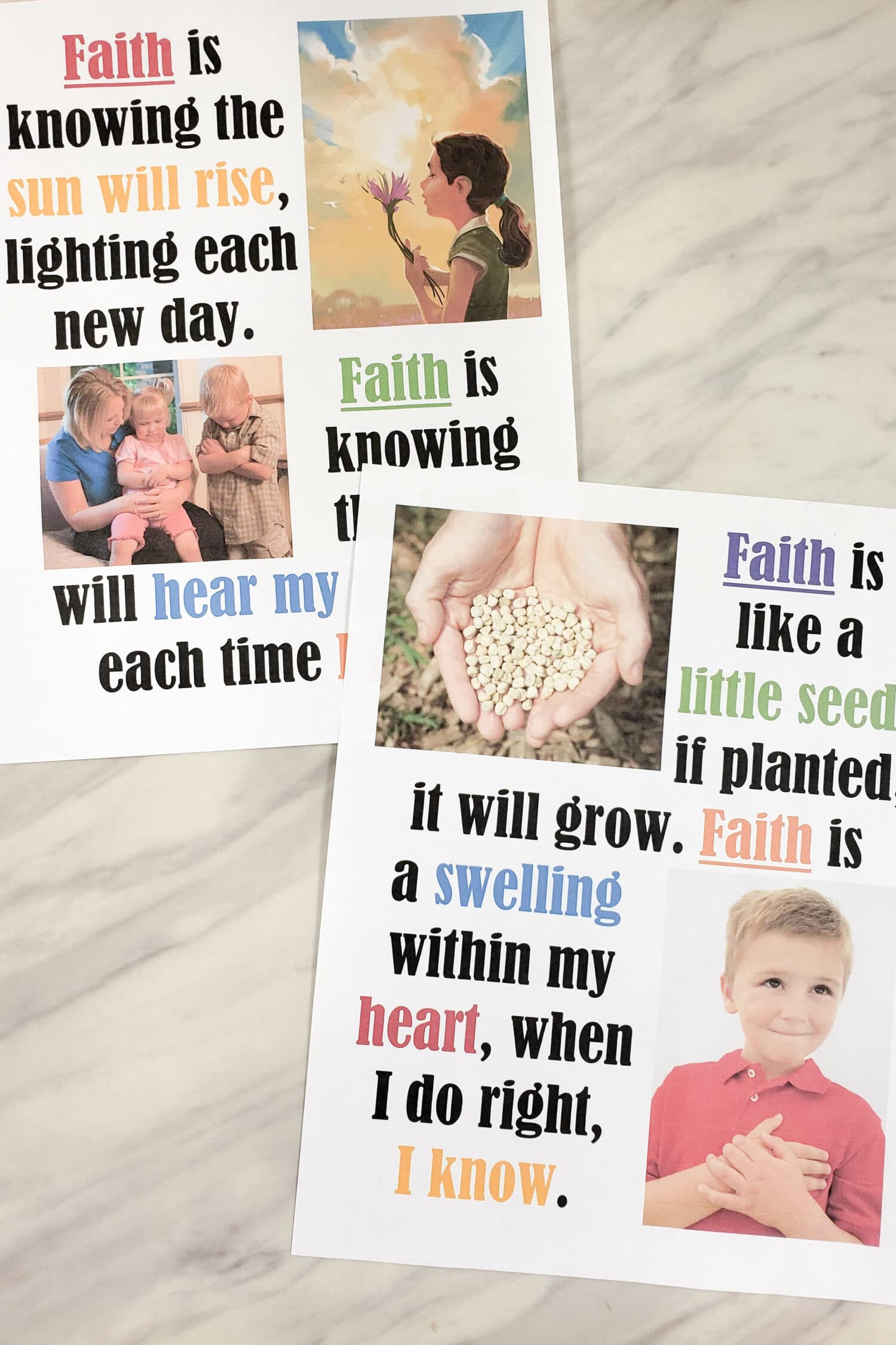 Faith Song Primary Flip Chart printable options with colorful, black and white, and a slideshow flipchart for LDS Primary Music Leaders singing time helps!