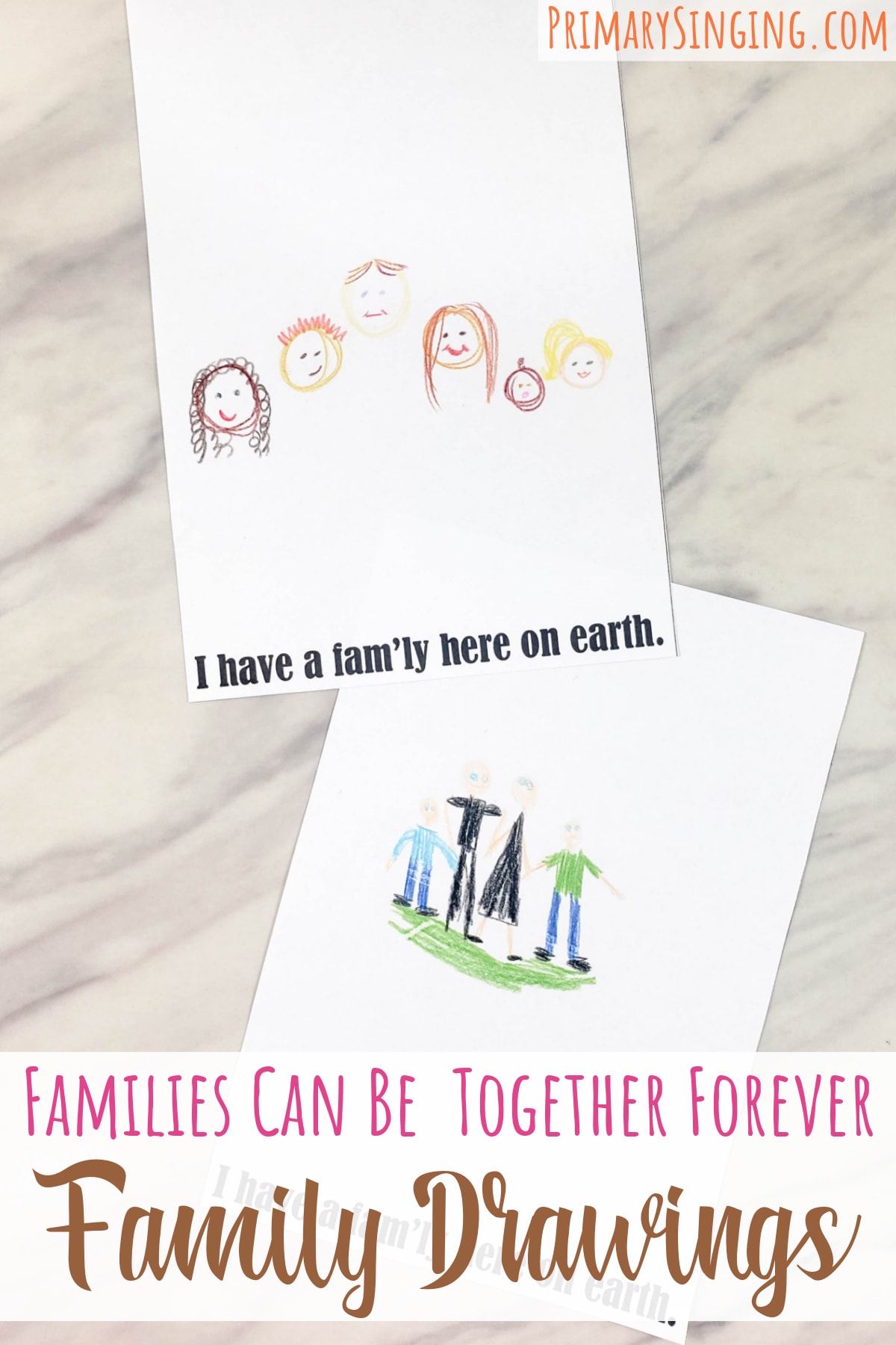 Families Can Be Together Forever family drawings singing time idea that helps showcase a wide assortment of what a family can look like including all sorts of family members! Lesson plan for LDS Primary Music Leaders.