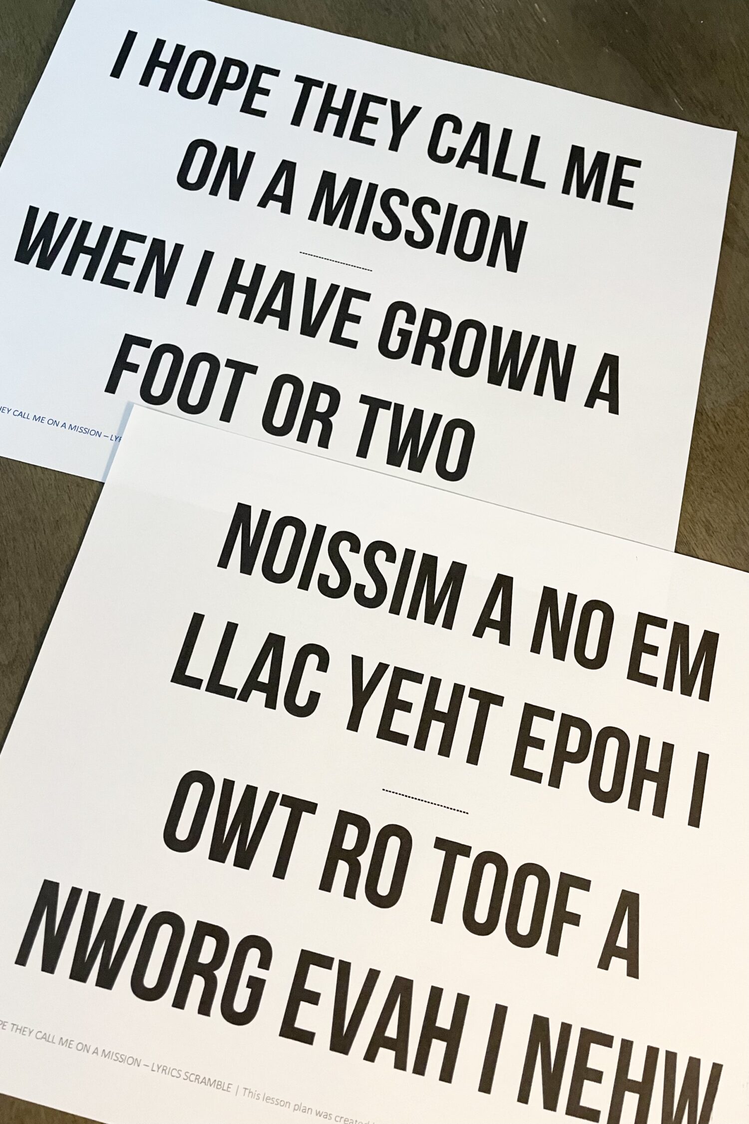 I Hope They Call Me On a Mission Lyrics Scramble Easy singing time ideas for Primary Music Leaders IMG 7313