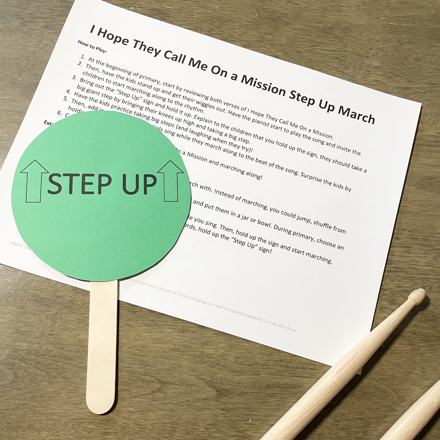I Hope They Call Me on a Mission Step Up March singing time idea for LDS Primary music leaders - a fun movement activity and way to teach this song!