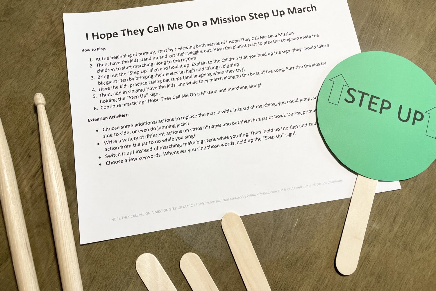 I Hope They Call Me on a Mission Step Up March singing time song helps for LDS Primary Music Leaders