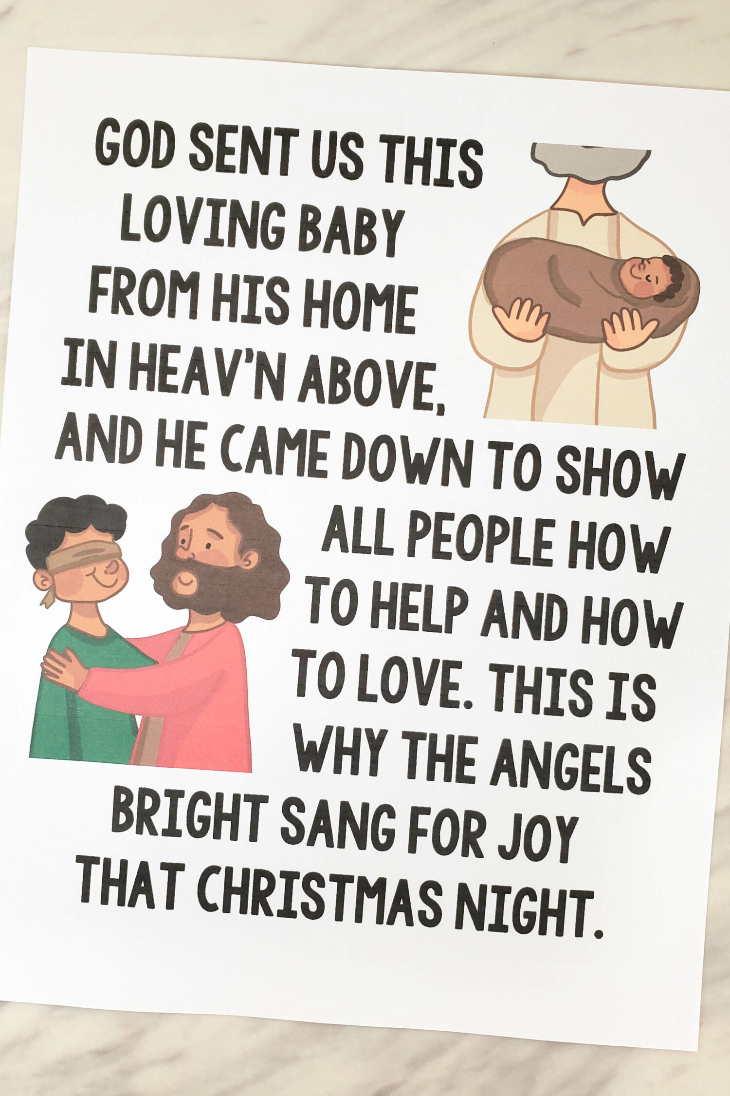 Once Within a Lowly Stable Sing Flip Chart Teach this fun Christmas song this year. Printable lyrics and pictures for LDS Primary Music leaders song helps.