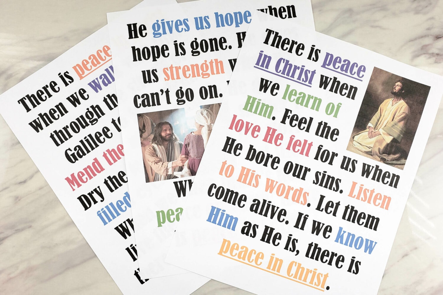Peace in Christ Flip Chart for LDS Primary Music Leaders - printable singing time song helps and lyrics
