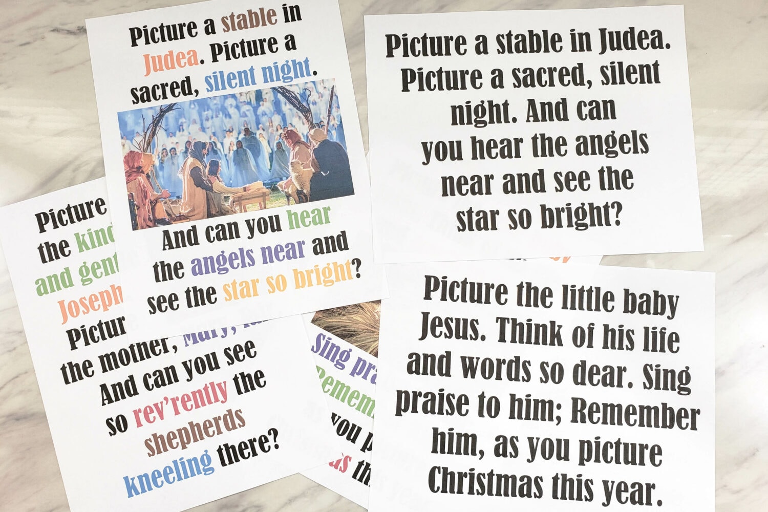 Picture a Christmas Flip Chart for LDS Primary Music Leaders - printable singing time song helps and lyrics
