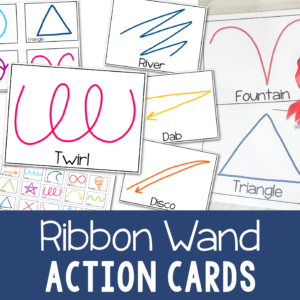 Ribbon Wands action movement pattern cards printable song helps for Primary Singing time and music teachers in class helps