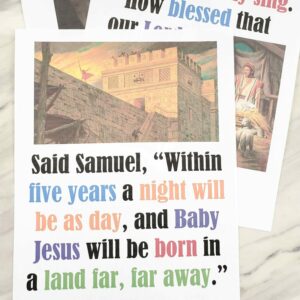 Samuel Tells of Baby Jesus Flip Chart for LDS Primary Music Leaders - printable singing time song helps and lyrics