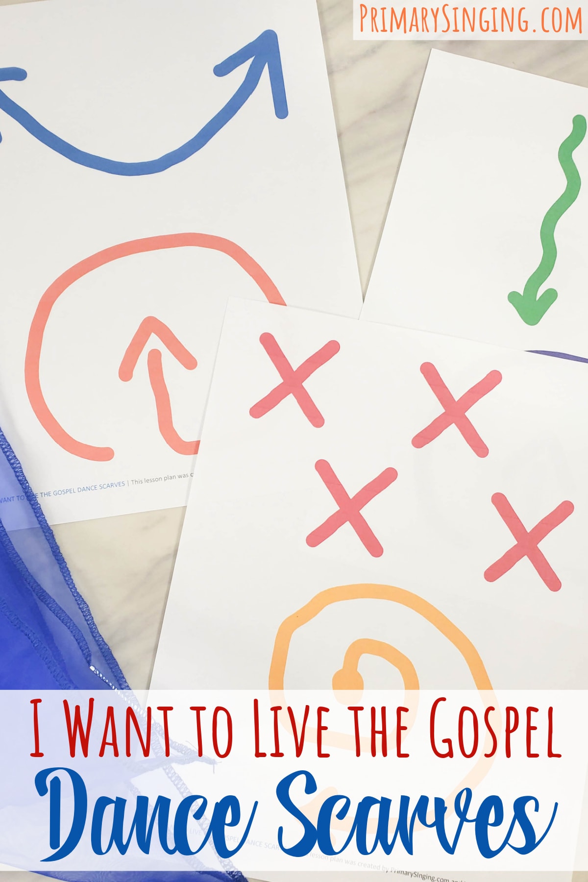I Want to Live the Gospel Dance Scarves pattern teaching ideas for LDS Primary Music Leaders singing time with printable song helps for the sequence and more easy ways to use this lesson plan.