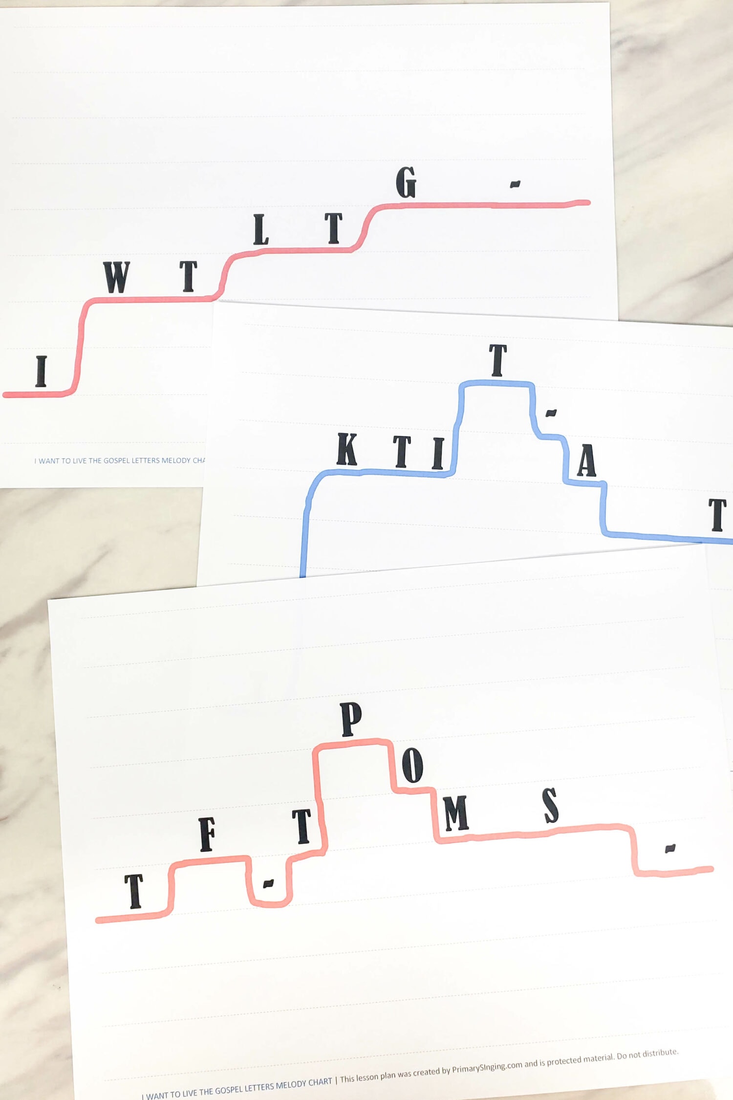 I Want to Live the Gospel Letters Melody Chart fun singing time idea to help the kids pay attention to the melody and crack the first letter code! Free printable for LDS Primary music Leaders.