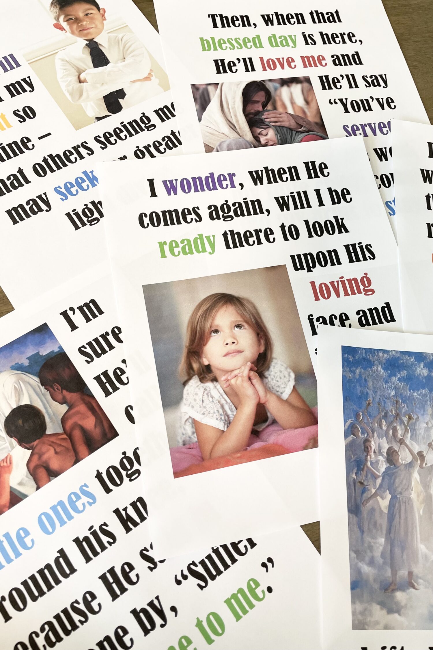 When He Comes Again Dropped the Picture super easy singing time idea using a flipchart to teach this song for LDS Primary music leaders! #ComeFollowMe #Primary #LDS #SIngingTIme