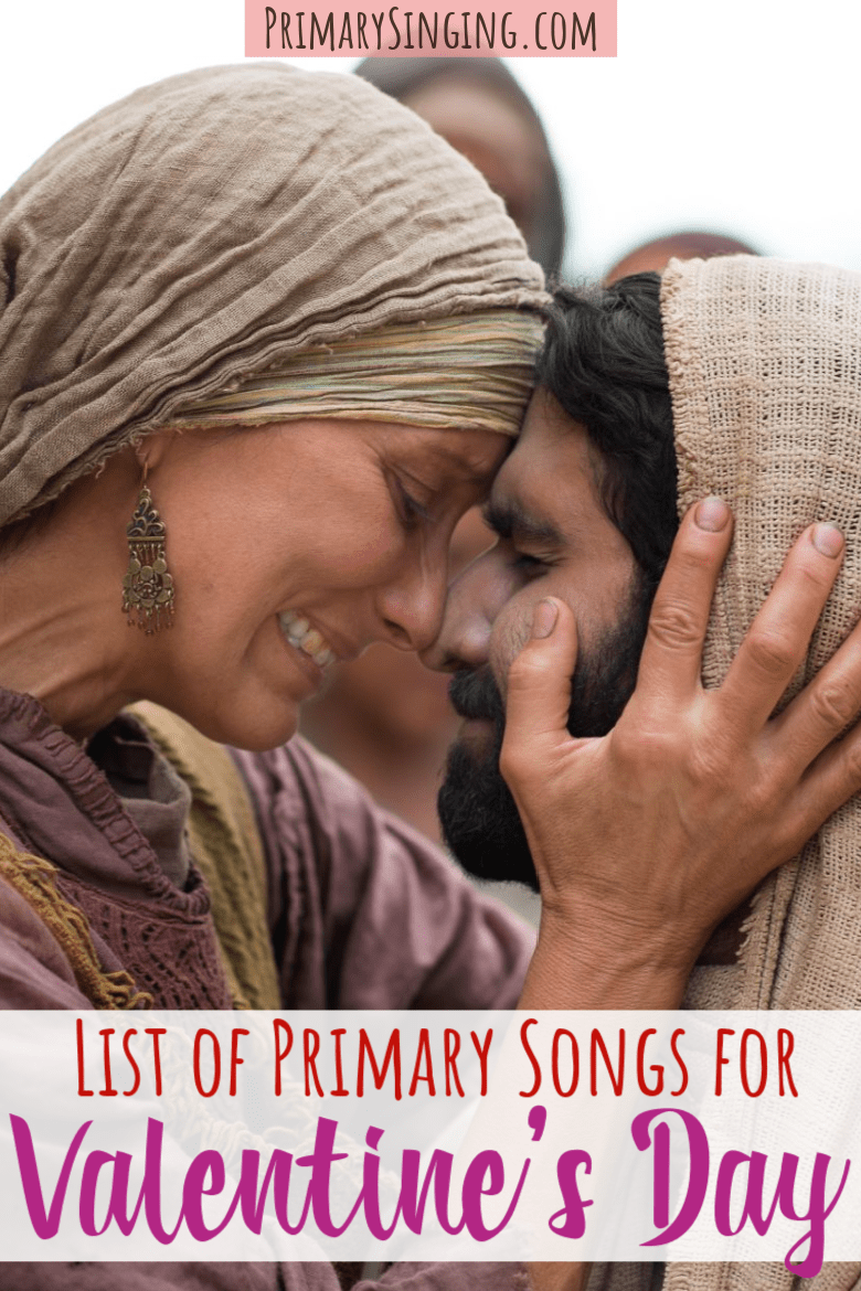More than 60 Primary Songs about Love! If you're looking for Valentine's Day Primary songs for your upcoming Singing Time lessons, this list is a gem to help you pick your song list! Includes Vday lists by Come Follow Me year as well, to help Primary music leaders.