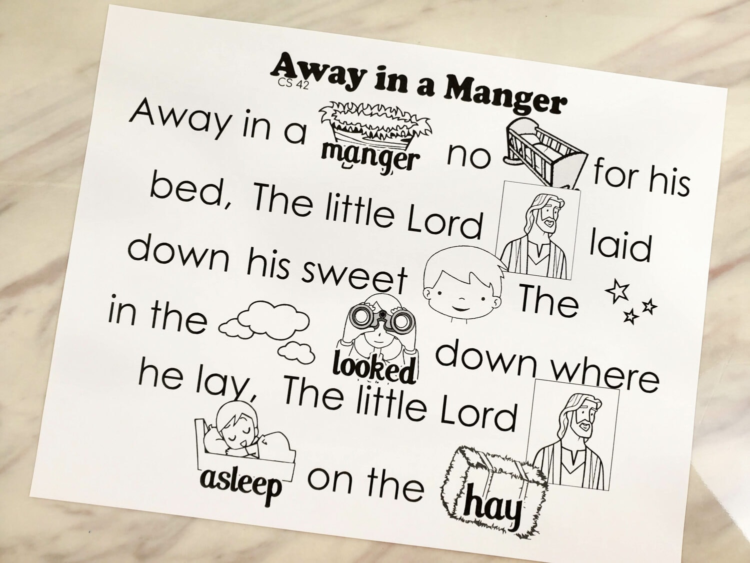 Away in a Manger Flip Chart & Lyrics Singing time ideas for Primary Music Leaders Away in a Manger1 2