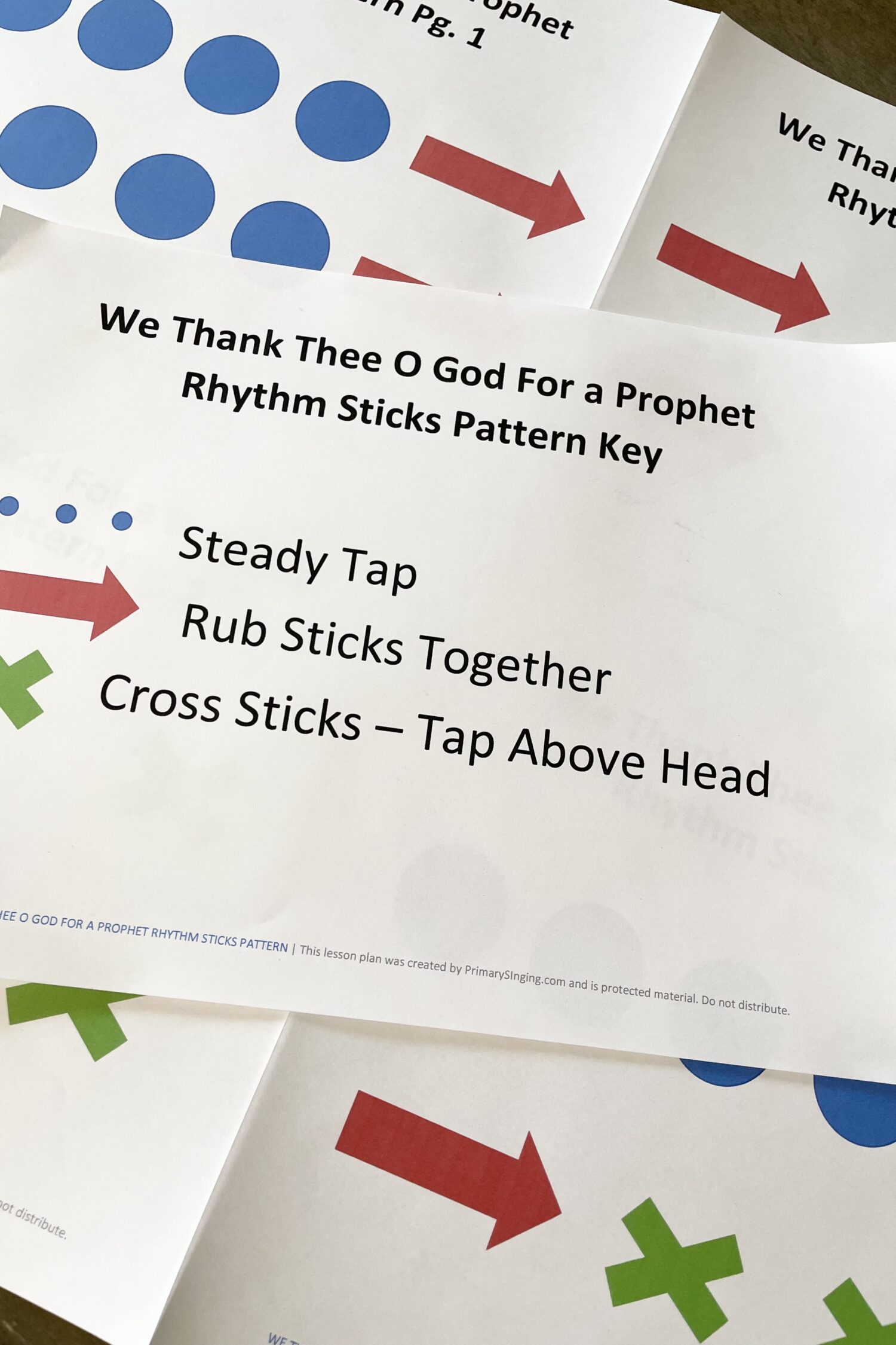 Bring in some rhythm sticks and have some fun with this We Thank Thee O God for a Prophet Rhythm Sticks Pattern in primary! This living music activity is a great way to get lots of practice while trying out fun rhythms! Printable song helps for LDS Primary music Leaders Singing Time ideas. #LDS #Primary #Singingtime #Musicleader 