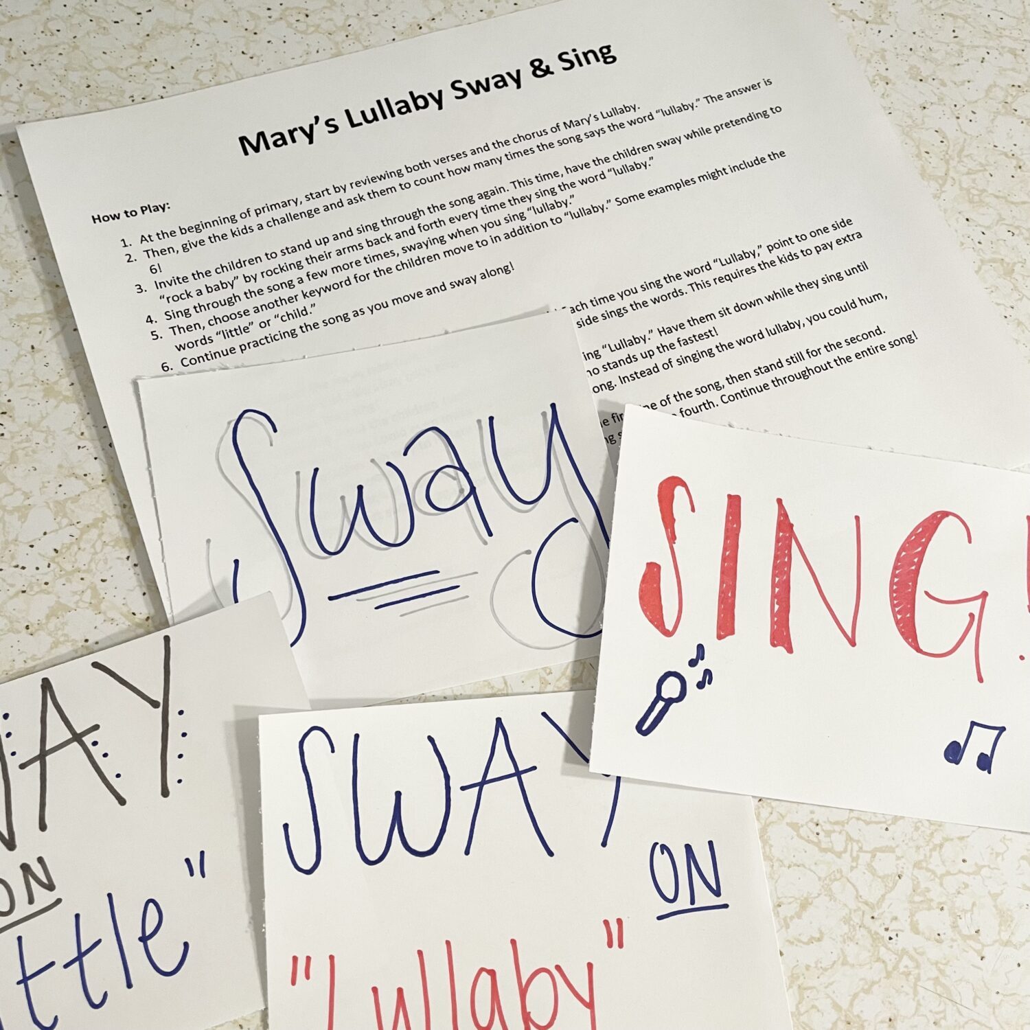 Mary's Lullaby Sway & Sing fun and easy movement activity in singing time for LDS Primary Music Leaders teaching this song for Christmas. 