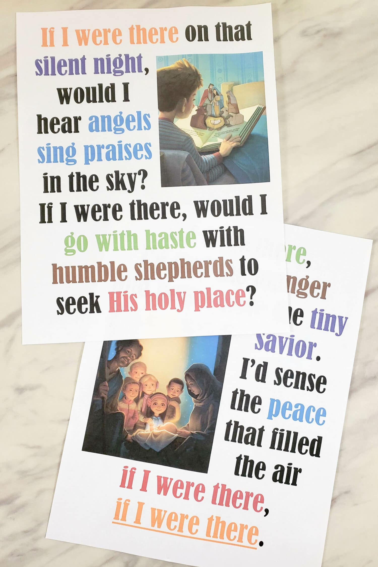 If I Were There Flip Chart & Lyrics - Printable singing time song helps for LDS Primary Music Leaders. Use your choice of flipchart printables while teaching this beautiful Christmas song!