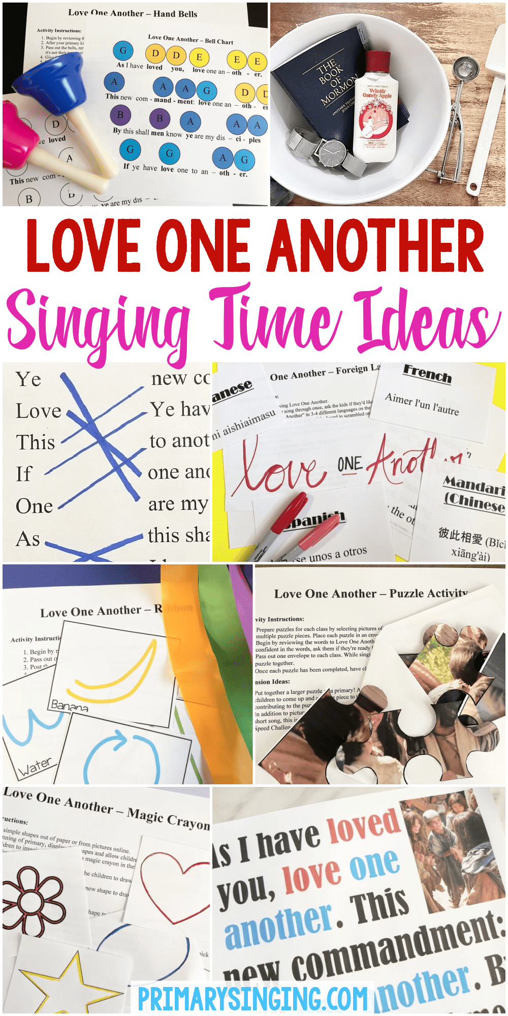 Teach your Primary children Love One Another with these 21 fun and engaging Singing Time Ideas! Easy printable lesson plans for LDS Music Leaders! #Primary #MusicLeader #LDS #SingingTime #PrimaryChorister