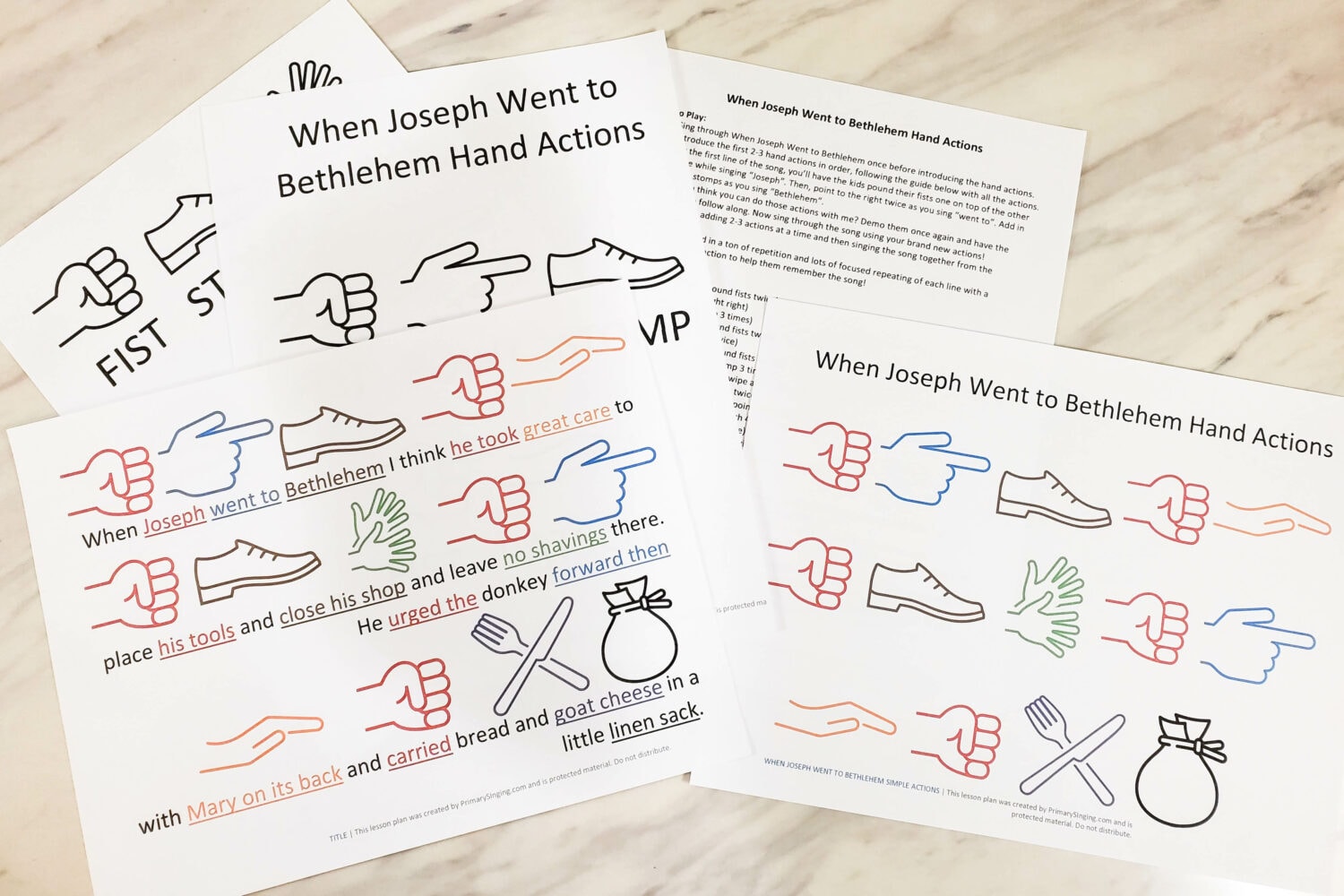 When Joseph Went to Bethlehem Simple Actions fun singing time idea - Use a series of actions and movements to go with the lyrics in this fun movement activity for LDS Primary music leaders teaching this song this christmas!