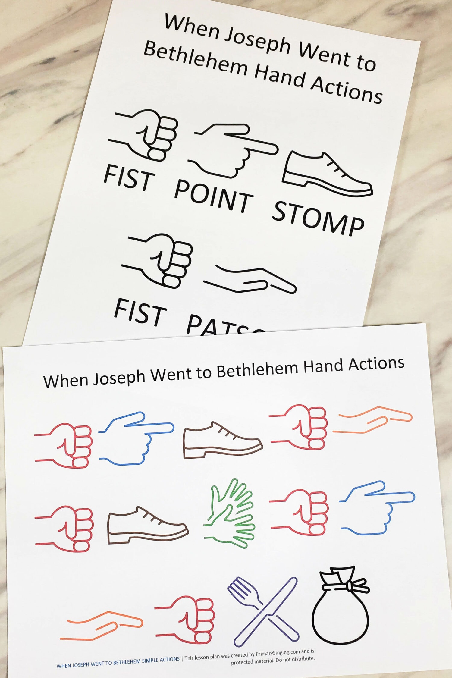 When Joseph Went to Bethlehem Simple Actions fun singing time idea - Use a series of actions and movements to go with the lyrics in this fun movement activity for LDS Primary music leaders teaching this song this Christmas!