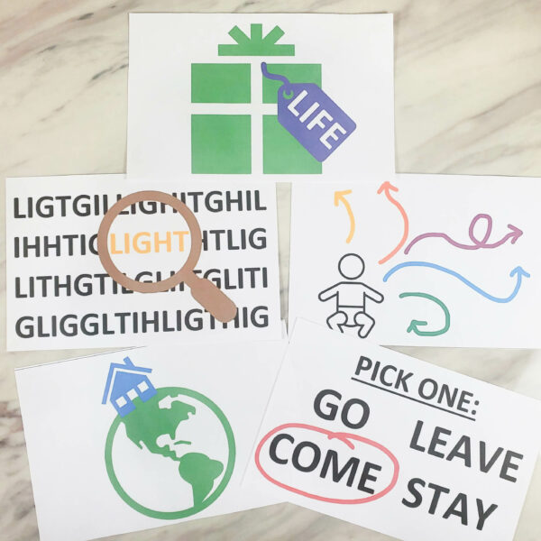 I Will Follow God's Plan Rebus puzzles printable singing time ideas for LDS Primary music leaders. Use these 8 fun picture puzzles to teach the first half of the song with symbols they'll remember with visual associations!