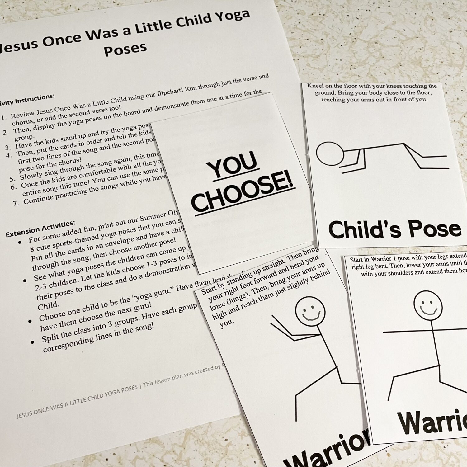 Fun Jesus Once Was a Little Child Yoga Poses movement activty learn 3 new yoga poses to use as you review this fun song for LDS Primary Music Leaders teaching Come Follow Me New Testament.