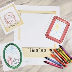 If I Were There Picture Me There singing time idea for this beautiful new Christmas song for Primary by Angie Killian! Have the kids color in what they would do if THEY were there!! Printable song helps for LDS Primary music Leaders.