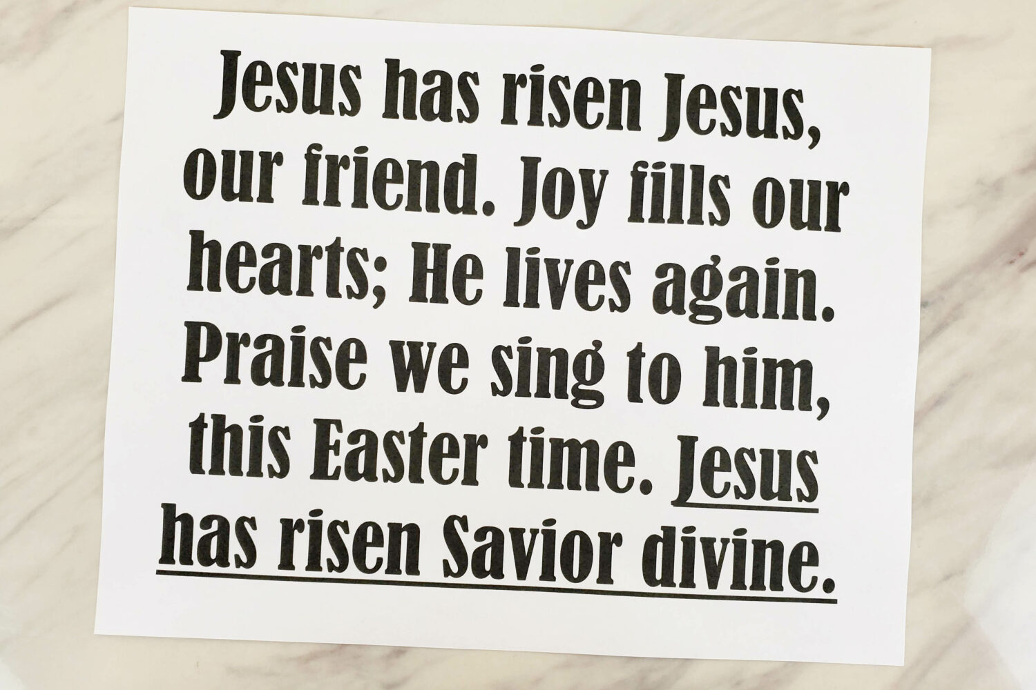 Jesus Has Risen Lyrics Flip Chart