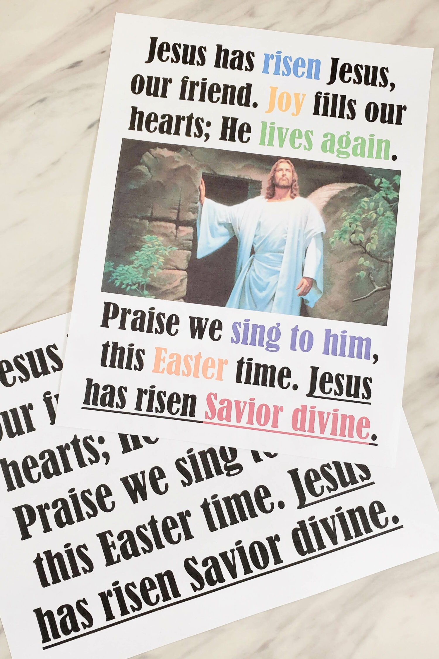 Jesus Has Risen printable Flipcharts & Lyrics
