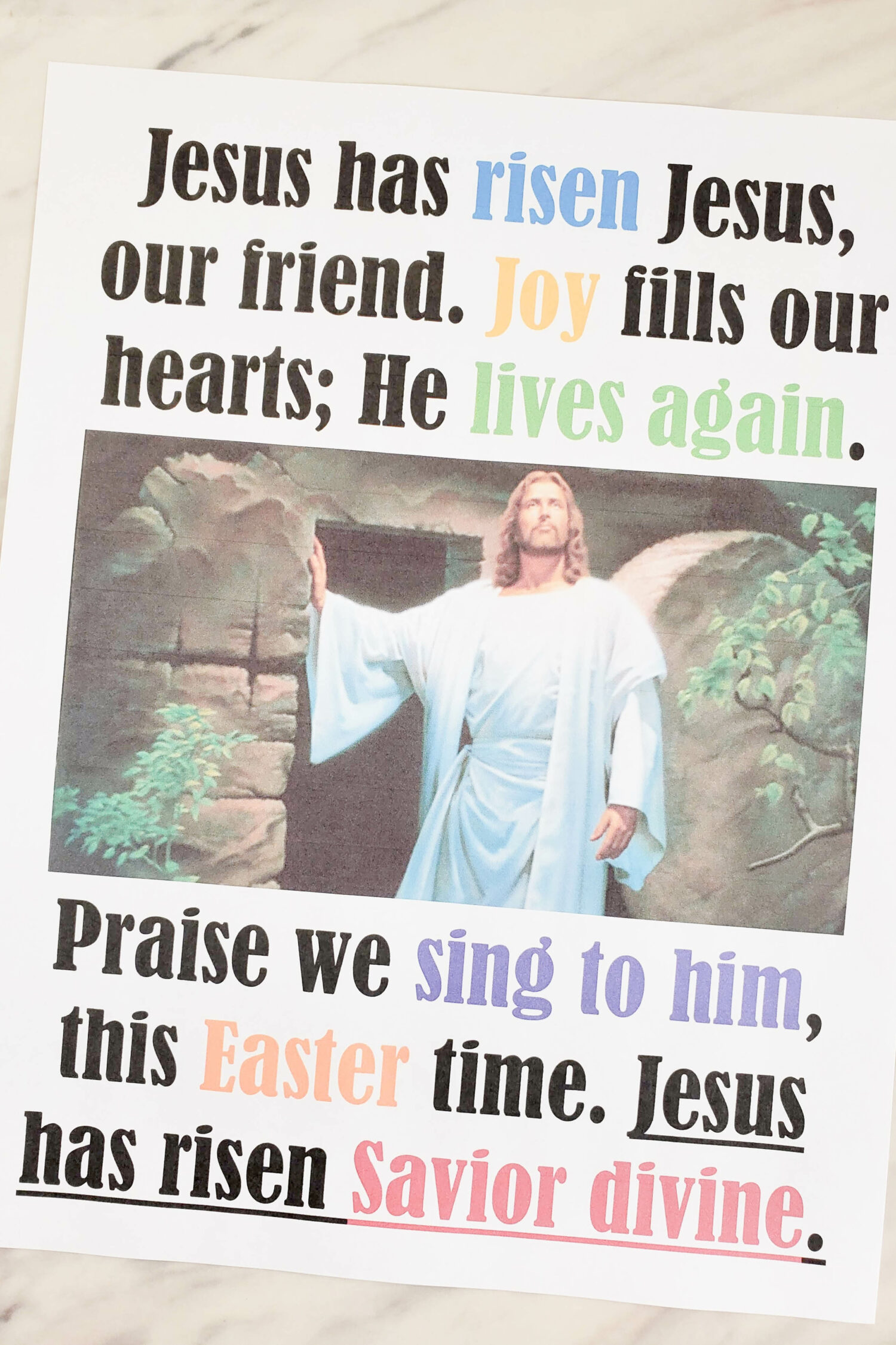 Jesus Has Risen Flip Chart & Lyrics