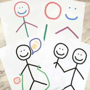 Jesus Once Was a Little Child Magic Crayon easy and fun singing time idea! You'll draw simple shapes in the air together, and then reveal a hidden picture you've just drawn! Perfect for the 1st verse and an extension activity for the 2nd. Grab these free printable song helps for LDS Primary Music Leaders.