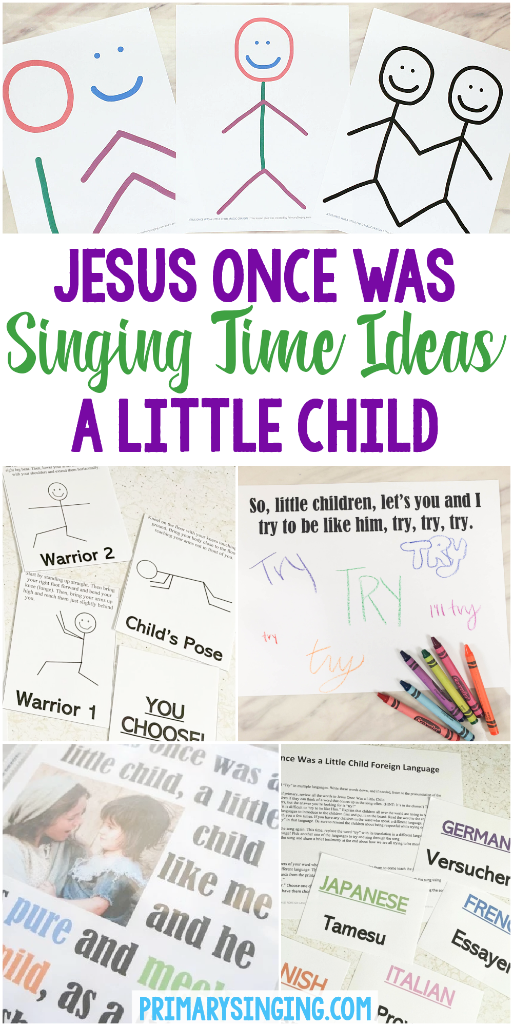 21 Jesus Once Was a Little Child singing time ideas for LDS Primary Music Leaders including printable song helps!! Try these fun activities including a magic crayon, draw the song challenge, foreign language, dance scarves, hand clap pattern and more!