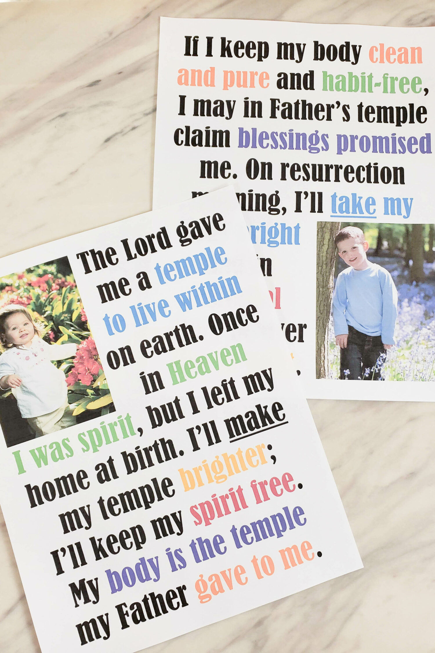 The Lord Gave Me a Temple Flipchart printable & Lyrics