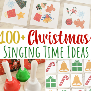 More than 100 Christmas Singing Time Ideas with fun ideas to work for teaching Christmas songs of your choice or browse through the singing time ideas by song title! Huge resource list for LDS Primary Music Leaders.