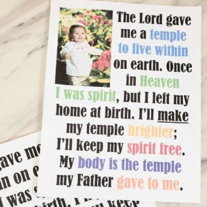The Lord Gave Me a Temple Slideshow and Printable Flip Chart & Lyrics