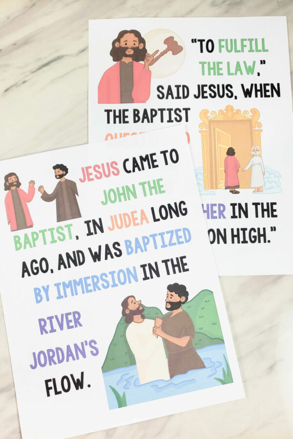 Colored keywords Baptism flipchart and lyrics