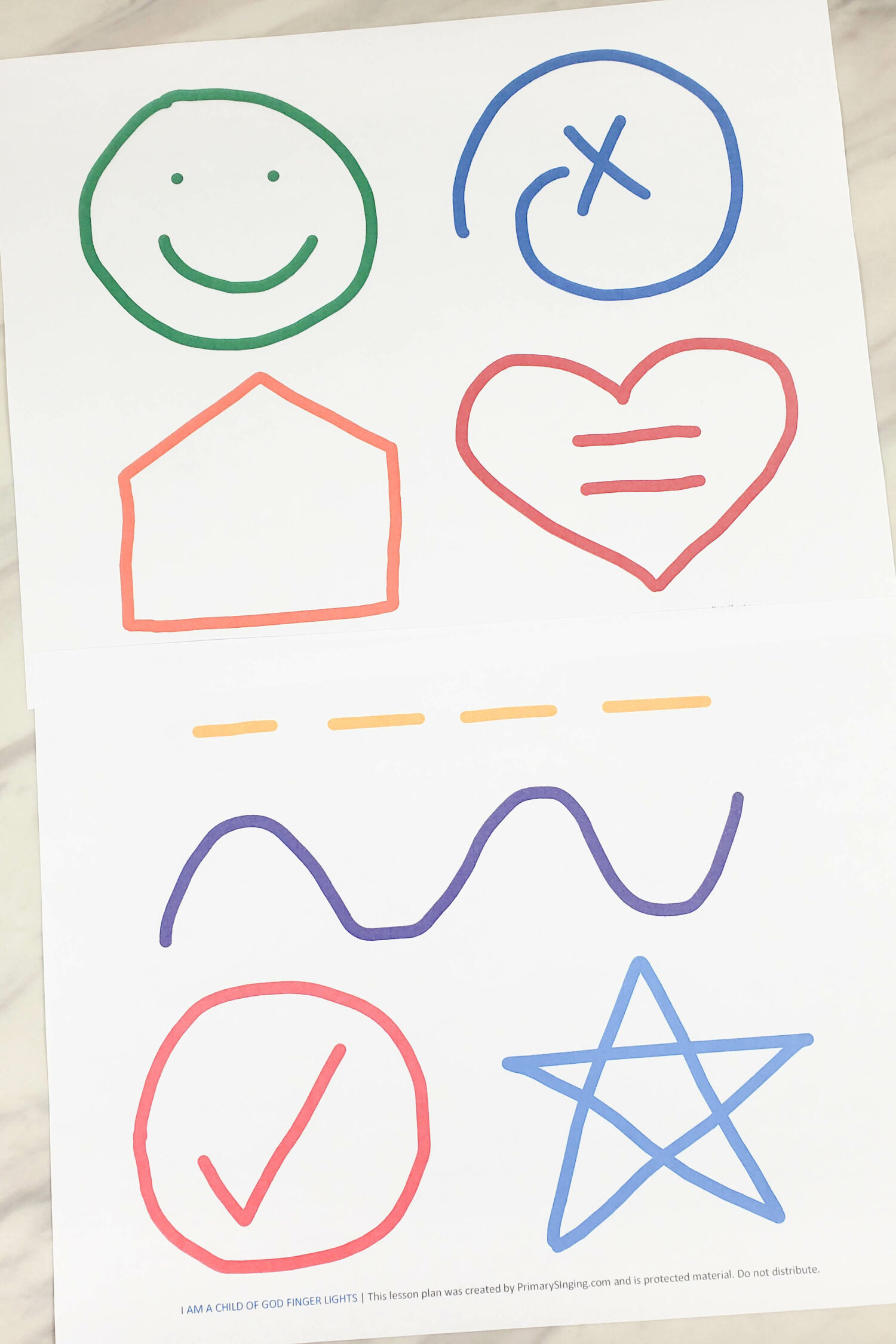 I Am a Child of God Finger Lights or Magic Crayon singing time idea! Draw the shapes in the air that go along with the song with different actions for each verse. Great teaching activity for LDS Primary music leaders.