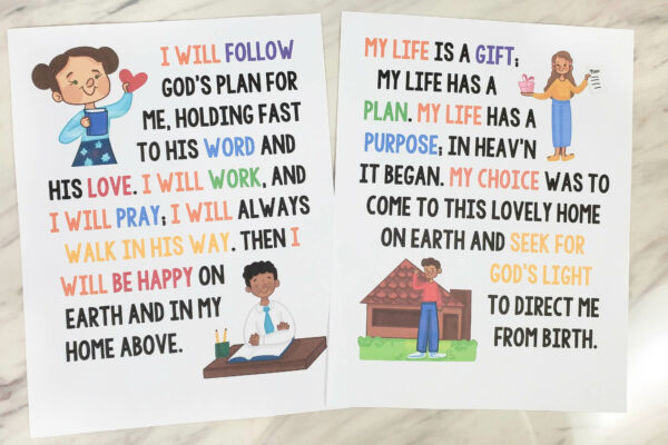 I Will Follow God's Plan Flip Chart printable lyrics and pictures to help you teach this song for LDS Primary music leaders singing time visual aids